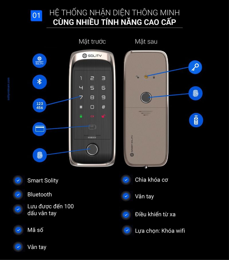 Khóa vân tay 2 chiều solity GD-60B